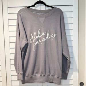 JAXSEA Aloha paradise Sweatshirt Womens XL Crewneck Pullover NWT
